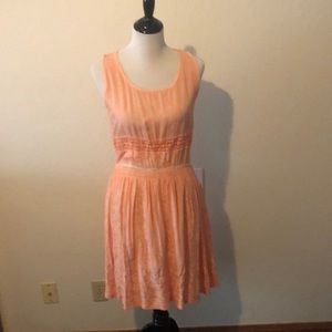 Dolce Bianca A-Line Fit Embroidered Floral Sleeveless Dress Women's Size Large